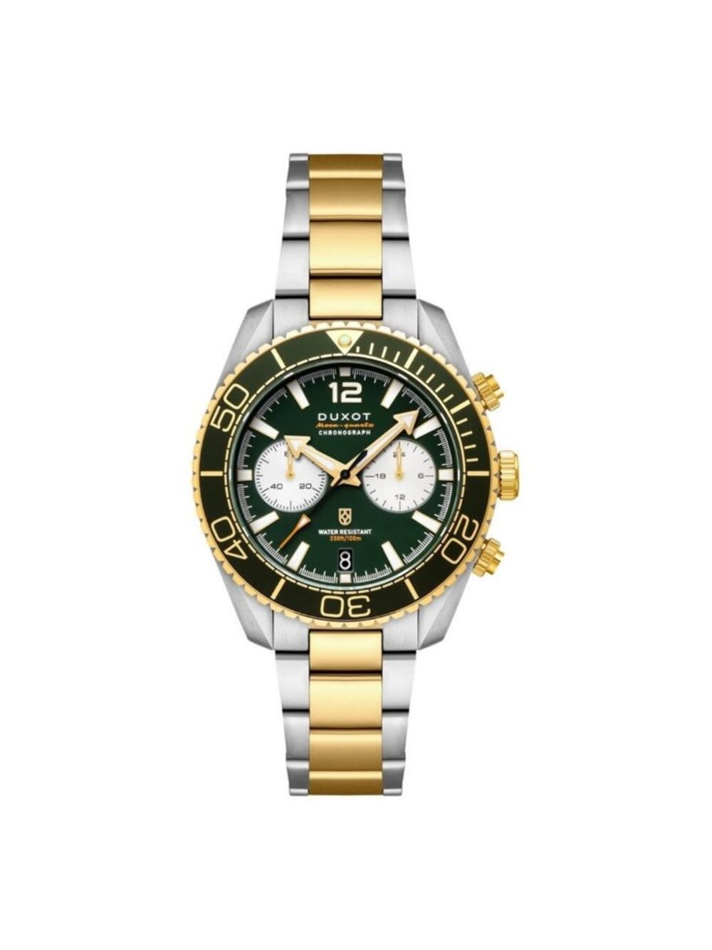 NWT Duxot Tiburon Chronograph Quartz Green Dial Men's Watch